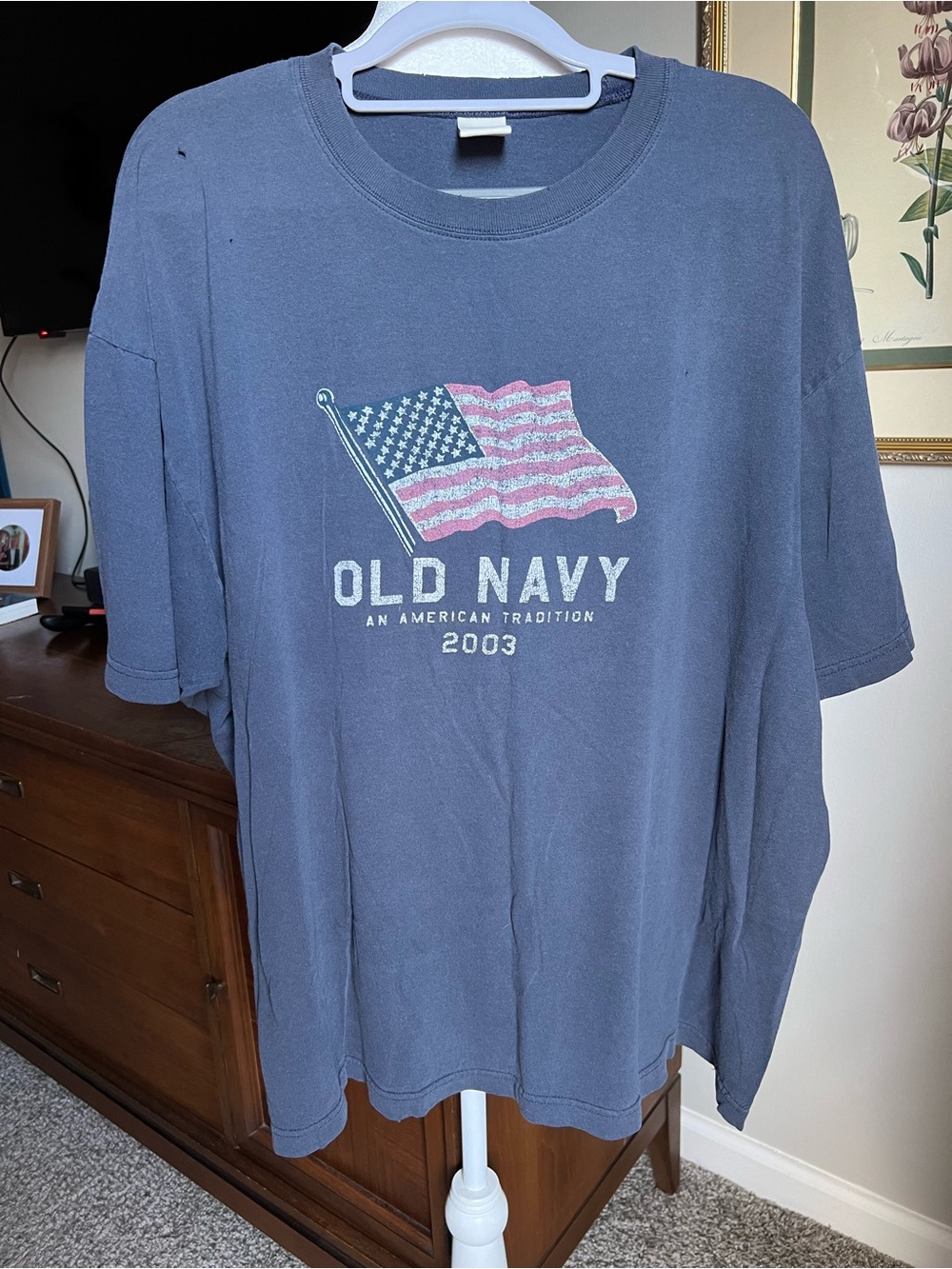 Old Navy Blue Short-Sleeve Graphic Flag Tee